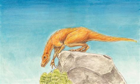 Ilustracija odtisa stopala dinozavra, najdenega na otoku Fenoliga.