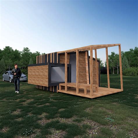 Udobna mobilna hišica s teraso v kampu