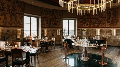 Ljubljana Castle interior with restaurant view
