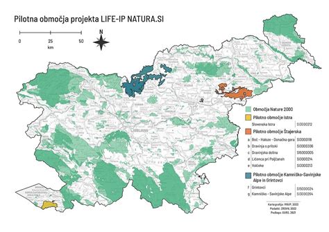 Karta območij Natura 2000 v slovenski Istri