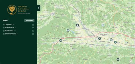 Zemljevid Zgornjesavske doline s poudarjenimi turističnimi znamenitostmi