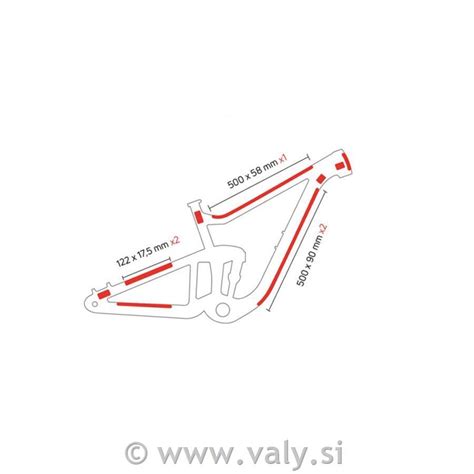 Diagram okvirja kolesa z označenimi cevmi in geometijo
