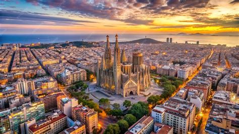 Panorama Barcelone s stolnico in modernimi zgradbami