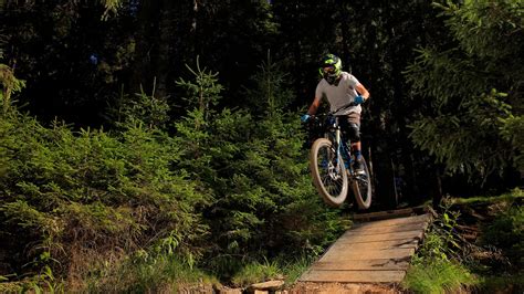 Kolesar v Bike Parku Rogla