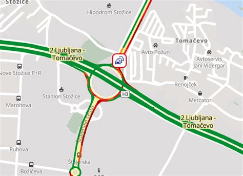 Zemljevid prometnih povezav med Ljubljano in Gorenjsko