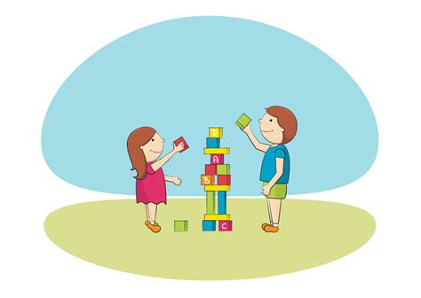 Otrok igra z lesenimi kockami