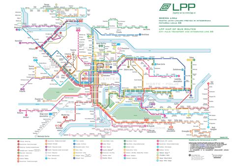 Ljubljana city map with bus routes