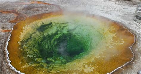 Ilustracija delovanja gejzirja v Yellowstoneu