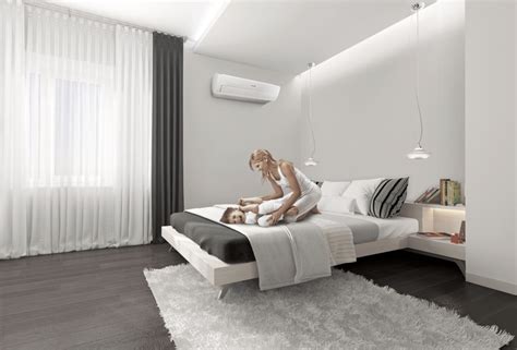 Notranjost sodobno opremljenega apartmaja s klimatsko napravo