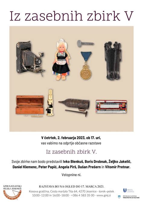 Fotografija razstavljenih predmetov iz različnih zbirk