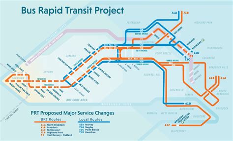 A diagram comparing travel times on traditional vs. express bus routes
