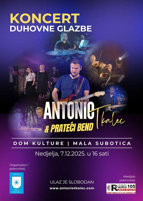 Plakat za koncert Tonija Cetinskega v Novalji