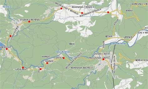 Zemljevid Bohinja z lokacijo Ukanca