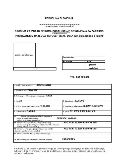 Simbolična slika delovnega dovoljenja ali pogodbe