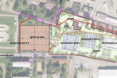 načrt športnega parka Drenov Grič