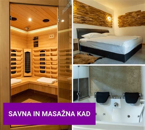 Notranjost wellness prostora s savno in masažno kadjo.