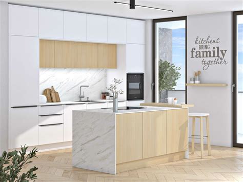 Pregled kuhinje z osrednjim otokom