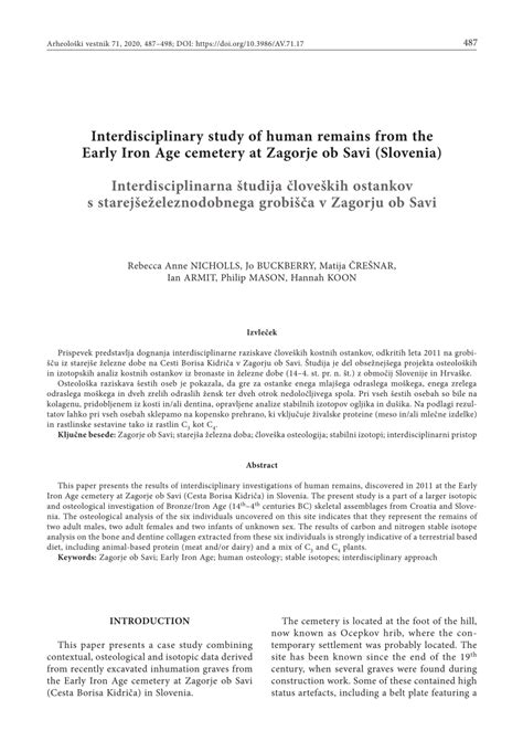 Ilustracija arheoloških analiz kostnih ostankov