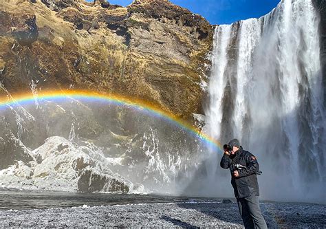Slap Skogafoss na Islandiji z mavrico