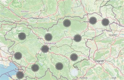 Zemljevid s lokacijami informativnih dni