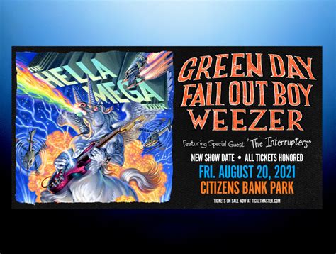 Plakat Hella Mega Tour z Green Day, Fall Out Boy in Weezer