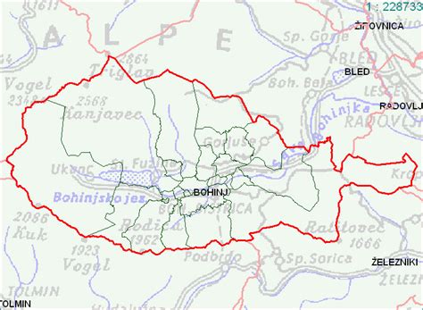 Zemljevid Občine Bohinj