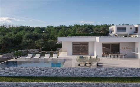 Pogled s terase Vile Maria na Primošten in morje