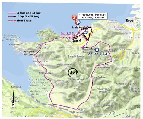Zemljevid Slovenske Istre z označenimi pohodniškimi potmi