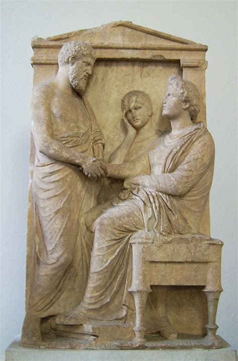 Relief z nagrobnika Trazea in Evandrije iz Aten, 375-350 pr. n. št.