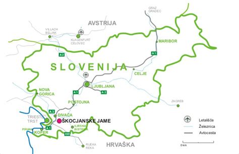 Zemljevid lokacije Parka Škocjanske jame