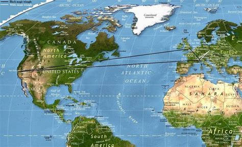 Zemljevid letalske poti London - San Francisco