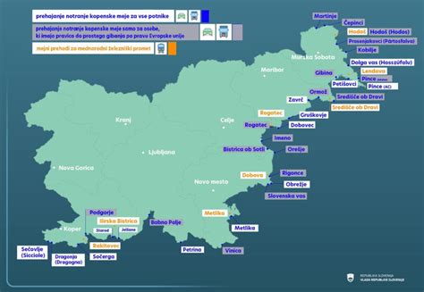 Zemljevid mejnih prehodov v regiji