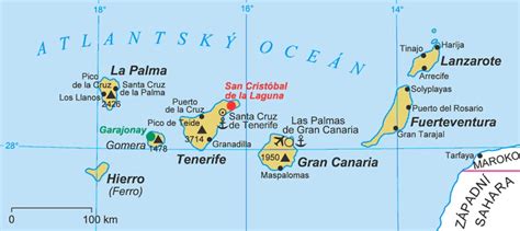 Mapa Kanarskih otokov