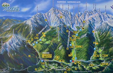 Karta Slovenije z označenima Mariborom, Ljubljano in Logarsko dolino