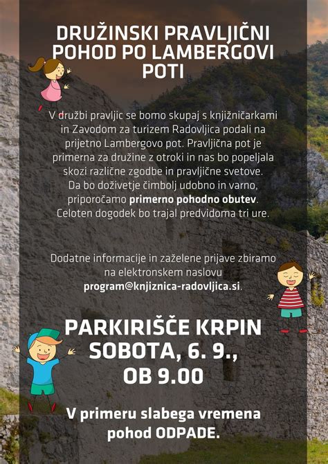 Ilustracija polha z nahrbtnikom na pravljični poti