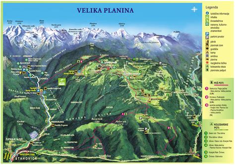 Zemljevid Logarske doline z označenimi plezalnimi območji
