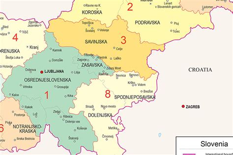 Map of Slovenia highlighting postal code 4210 and surrounding postal codes