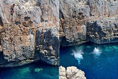 Fotografija Odisejeve špilje z osupljivo modrim morjem