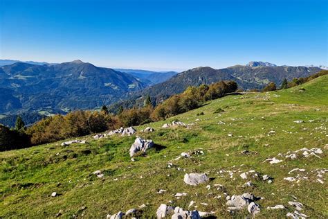 Panorama Soriške planine s pobočji in gozdovi