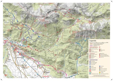 Zemljevid pohodniških poti na Soriški planini in okoliških vrhovih