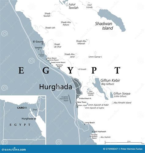 mapa Egipta s turističnimi točkami