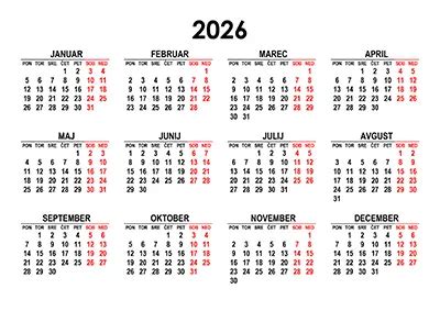 Koledar z označenimi datumi potovanj