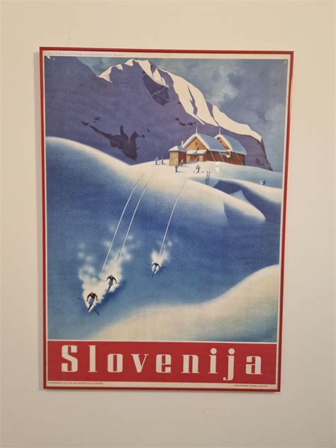 Starinski turistični plakat s prikazom mesta