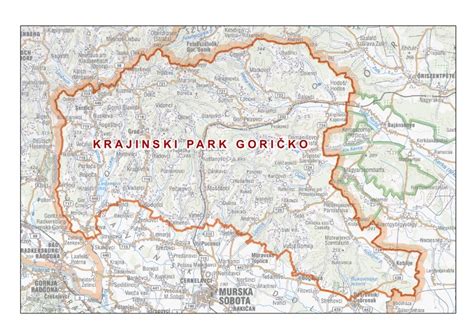 Zemljevid območja Goričko z označenimi turističnimi točkami