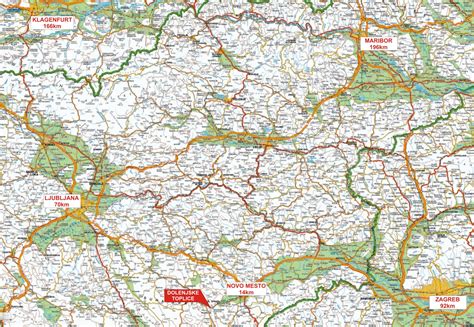 Zemljevid Dolenjske z označenim Tomazja vasjo