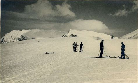 Smučarji na urejeni progi na Krvavcu s pogledom na gore