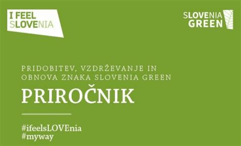 Zelena pokrajina Slovenije s simbolom Slovenia Green