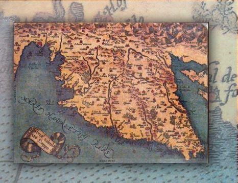 Mapa Istre z označenimi pomembnejšimi obalnimi in notranjimi mesti