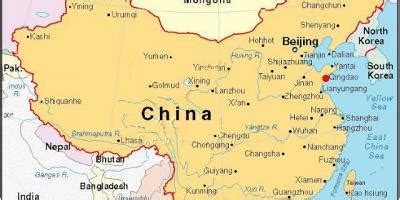 Zemljevid Kitajske z glavnimi mesti in letališči