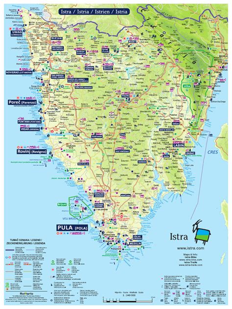 Karta Istre z označenim Gradiščem
